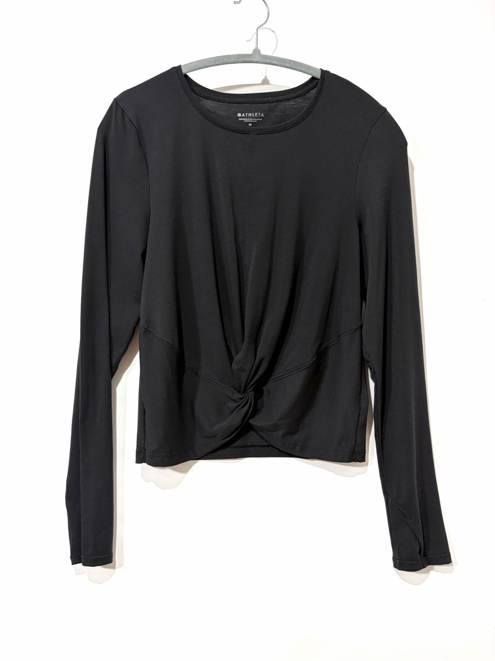 Athleta Women’s M Black Long Sleeve Twist-Knot Performance Top